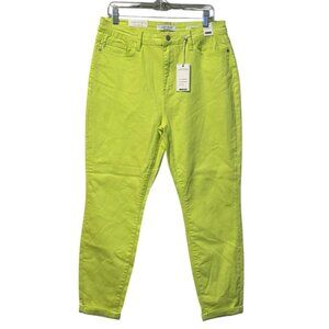 Judy Blue High Waist Slim Fit Neon Green Jeans Size 15/32 JB88456 Beach Vacation